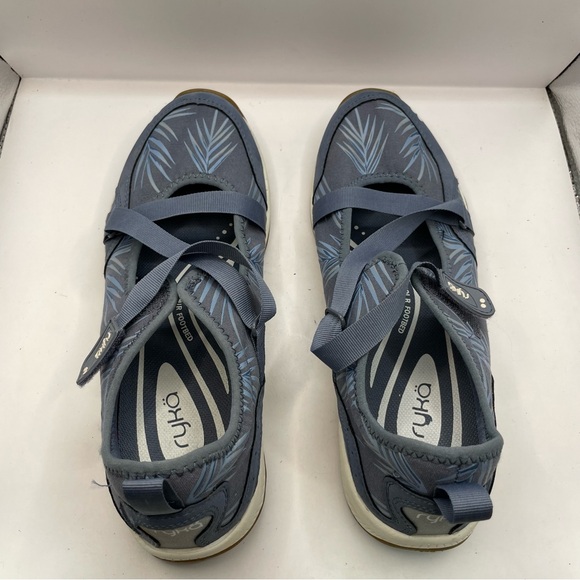 Ryka Kailee Comfort Shoe Textile Blue Fern Design Size women’s 9m arch support - Picture 5 of 7